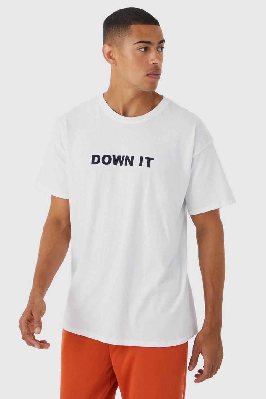 Oversize T-Shirt mit Student Slogan, White