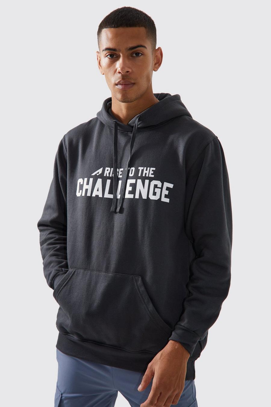 Charcoal Active Oversized Rise To The Challenge Hoodie 
