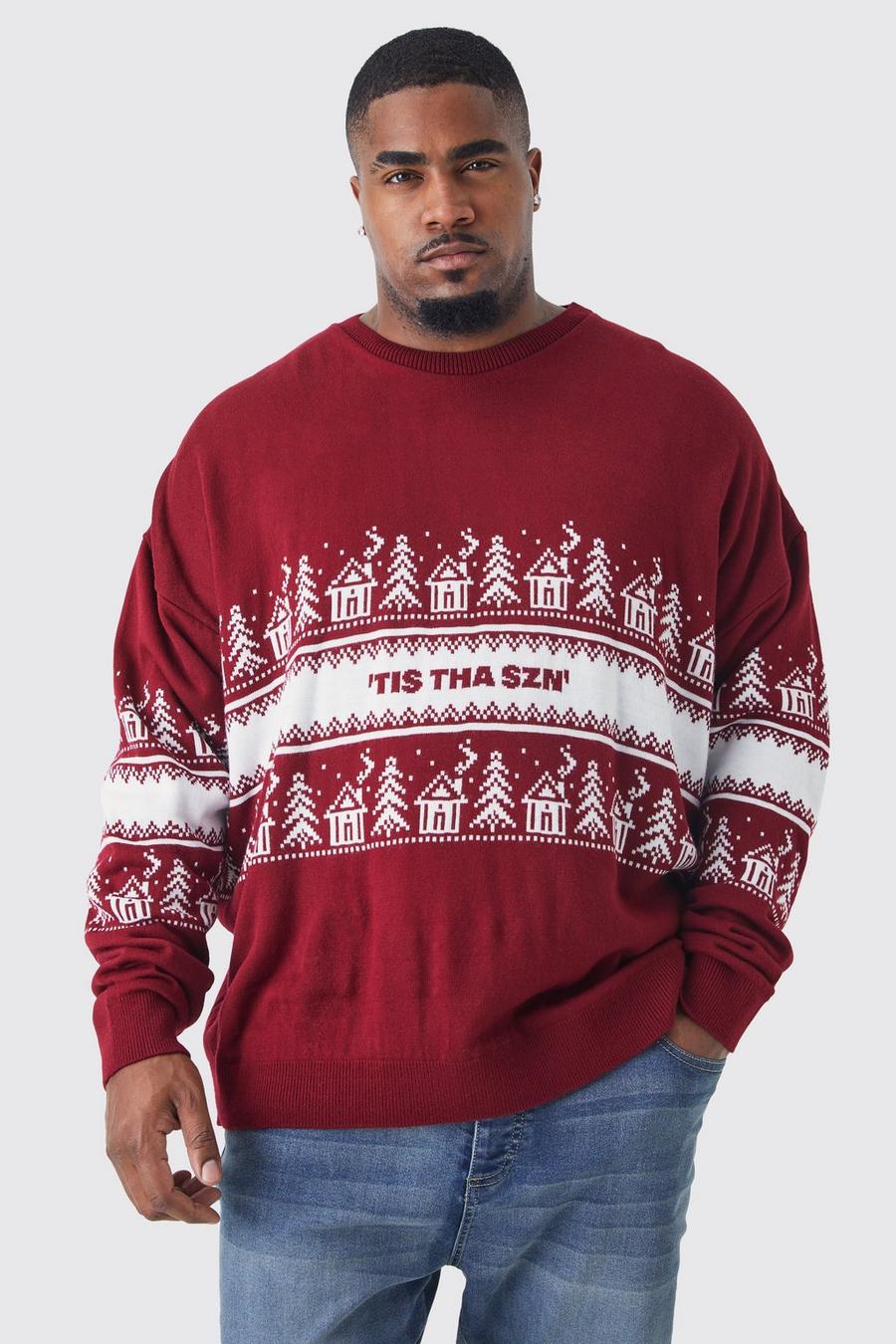 Maglione natalizio Plus Size oversize di Tiz Tha Szn, Red
