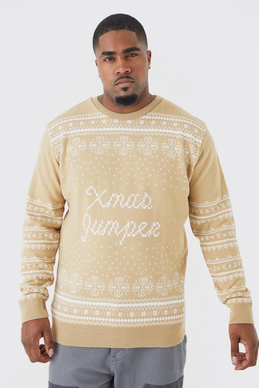 Plus Weihnachts-Pullover, Stone