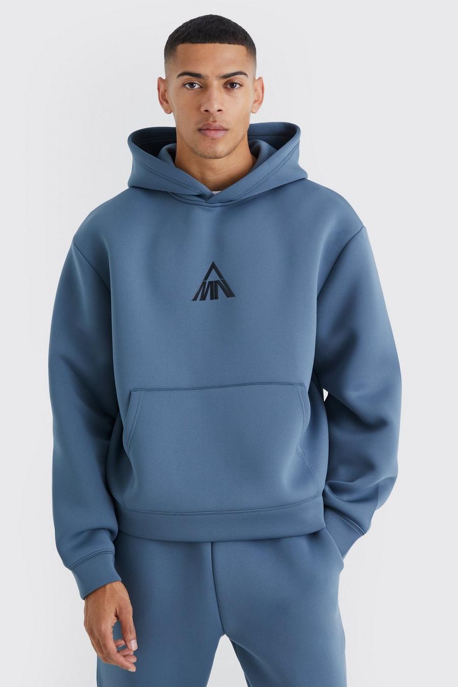 Slate Man Oversized Boxy Scuba Hoodie