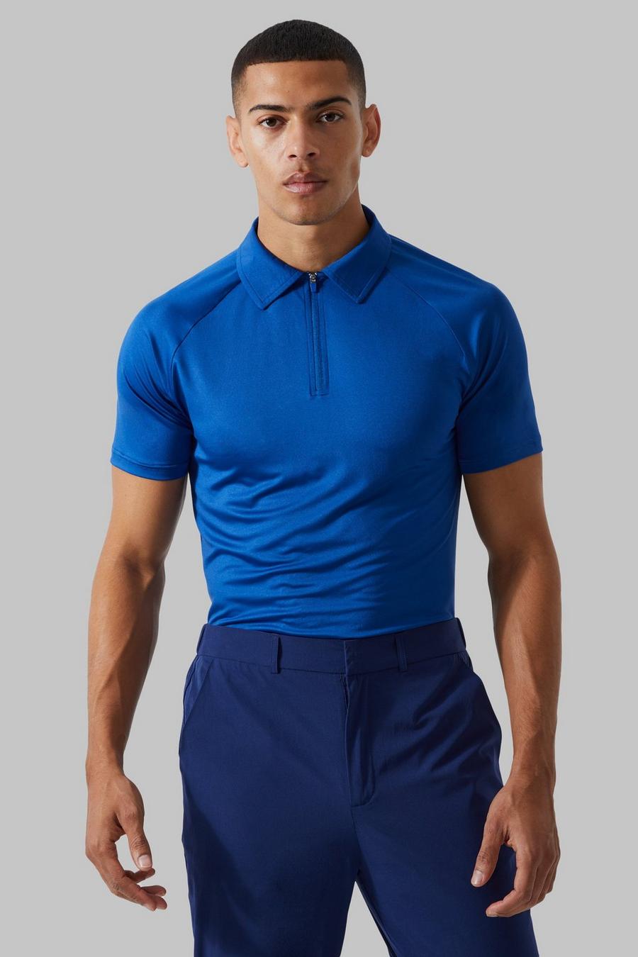 Man Active Golf Poloshirt, Dark blue