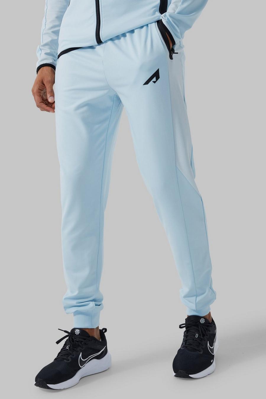 Pantaloni tuta Active a blocchi di colore con pannelli, Light blue