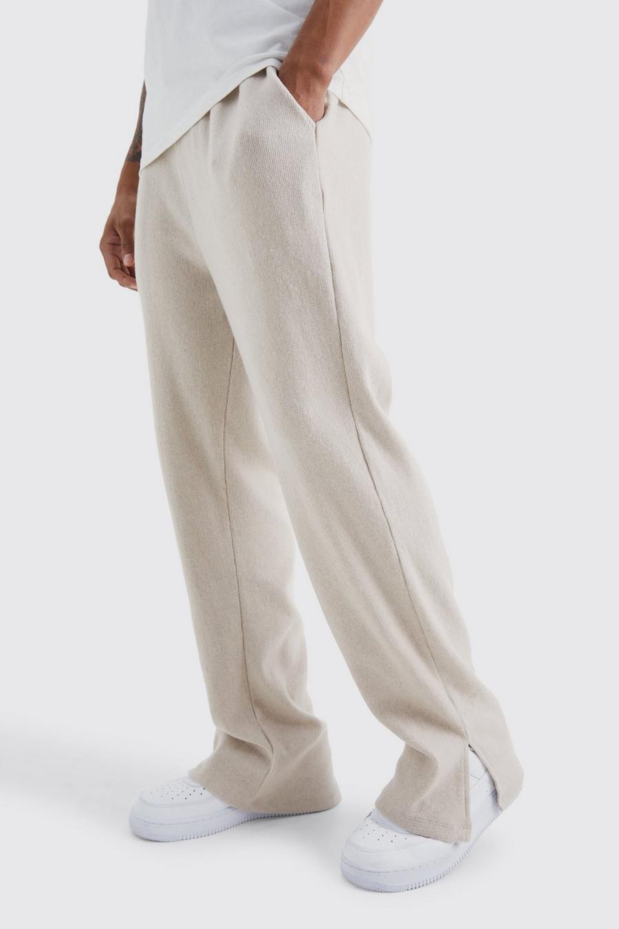 Stone Brushed Rib Ottoman Relaxed Split Hem Jogger