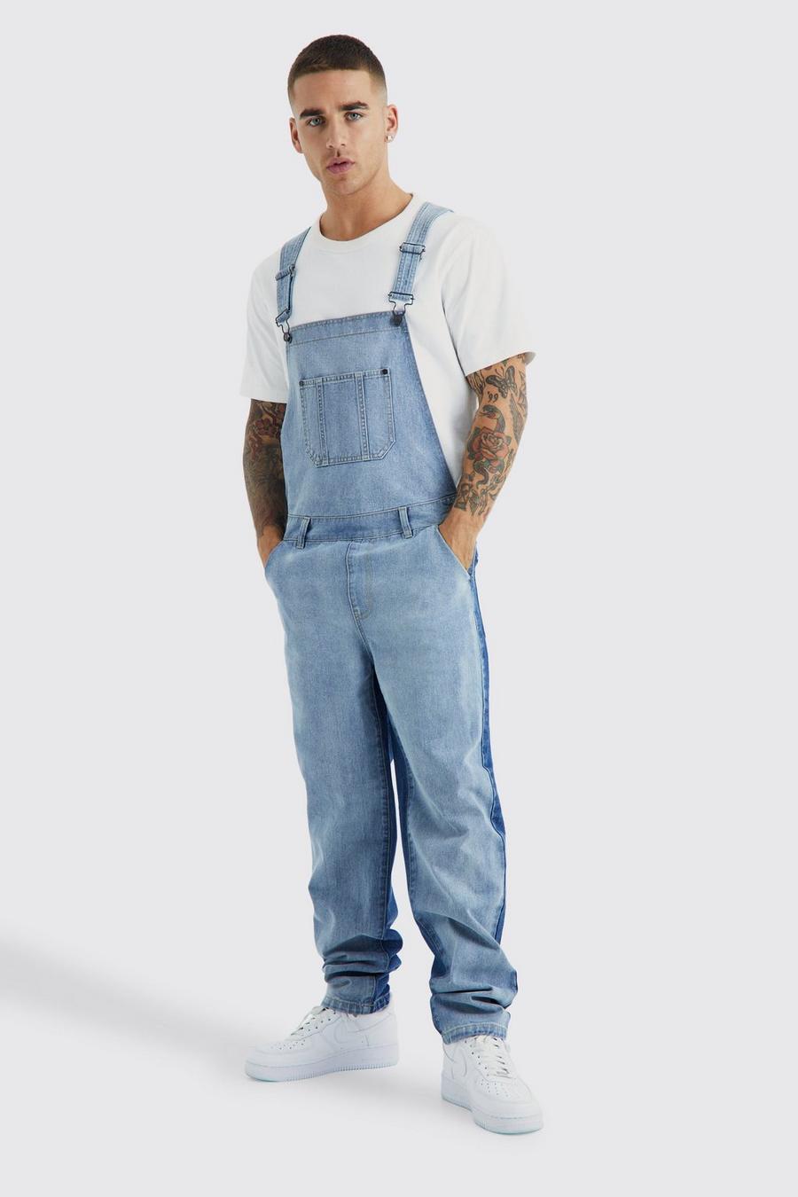 Mid blue Relaxed Colour Contrast Dungaree