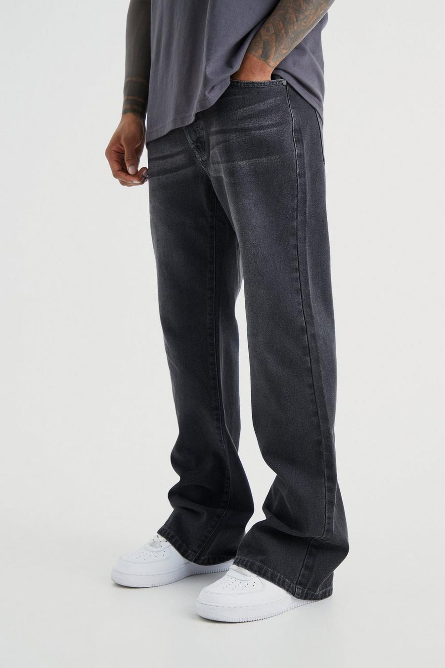 Charcoal Jeans med ledig passform och utsvängda ben