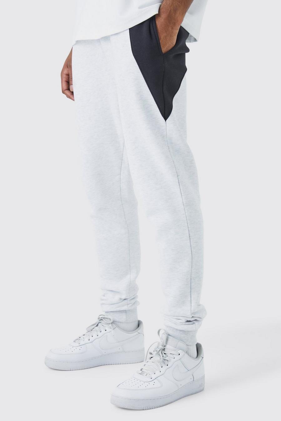 Tall Skinny Colorblock Jogginghose, Ash grey