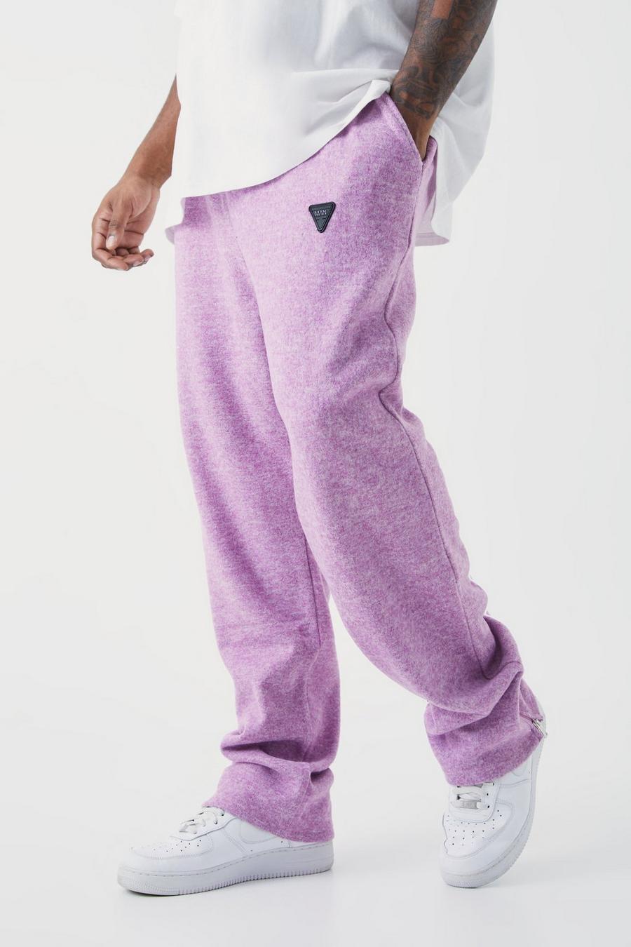 Lilac Plus Relaxed Brushed Heavyweight Taped Jogger 