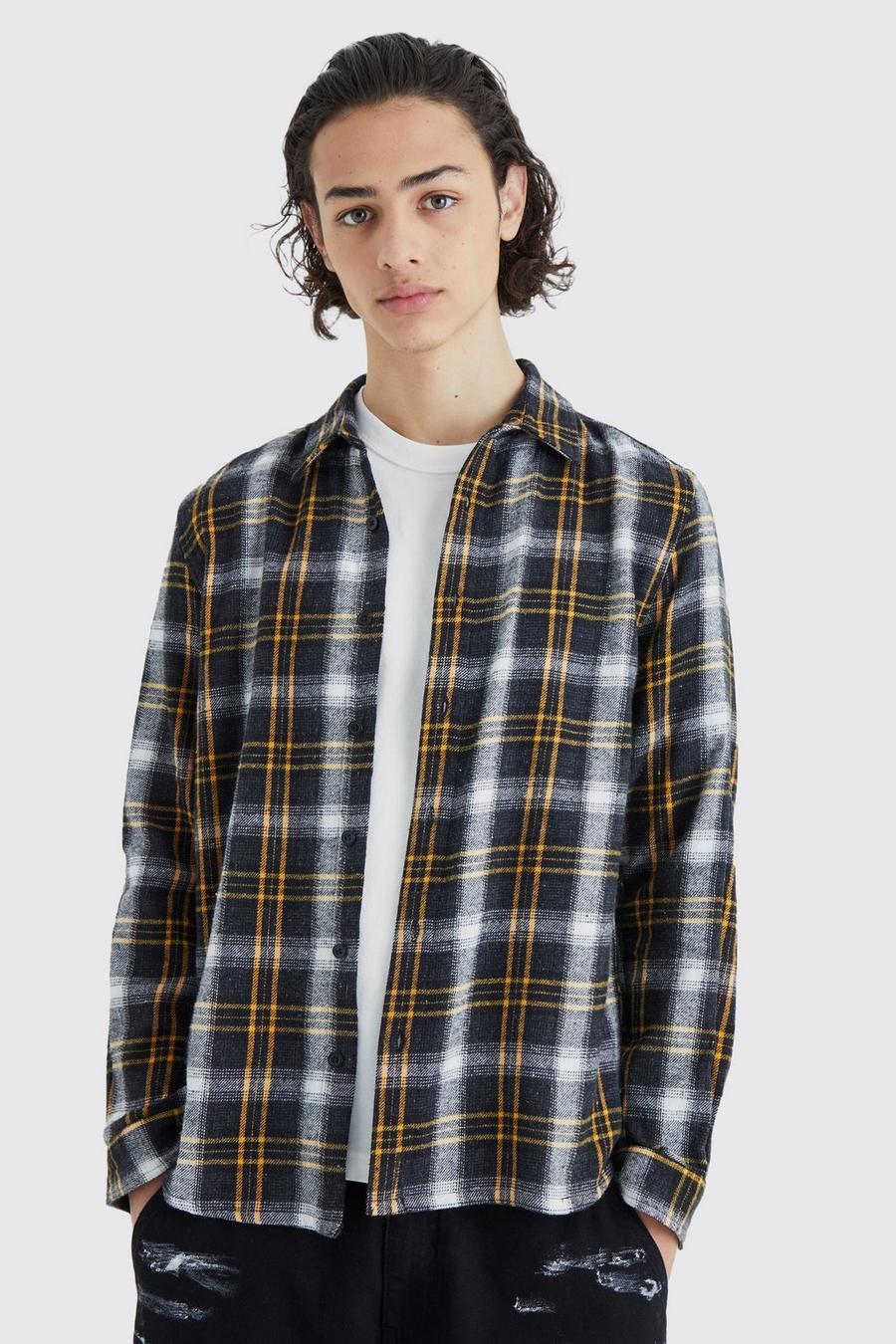 Charcoal Longsleeve Check Flannel Overshirt