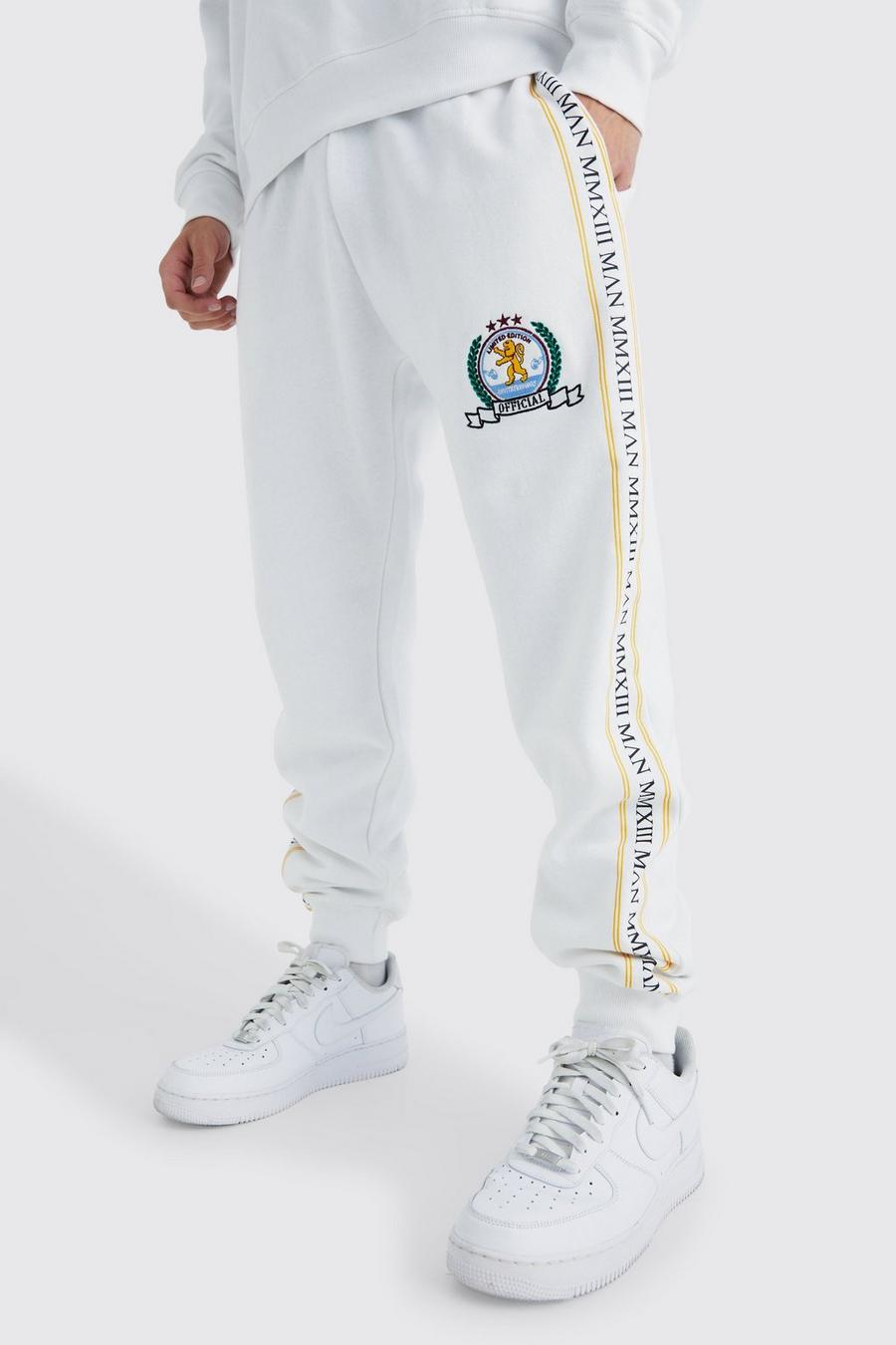 White Man Gold Embroidered Jogger