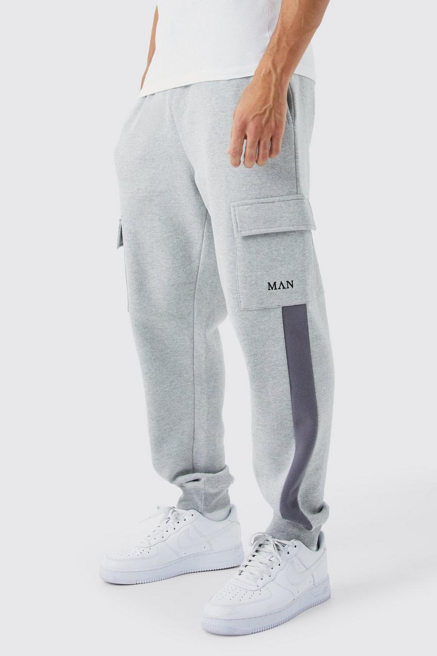 Pantaloni tuta Man con tasche Cargo, Grey marl image number 1