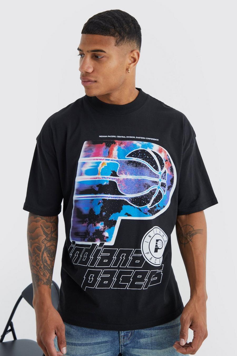 Black Indiana Pacers Nba T-shirt med tryck