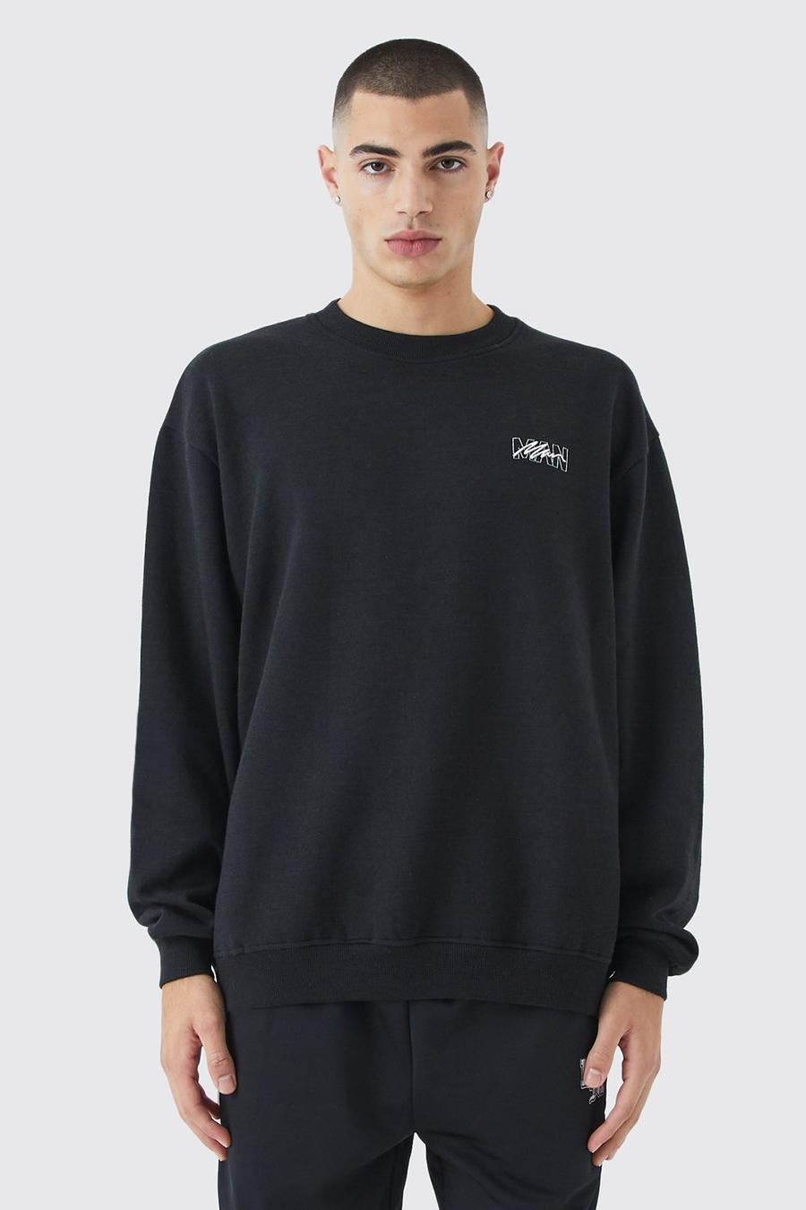 Black Oversized Man Sweatshirt image number 1