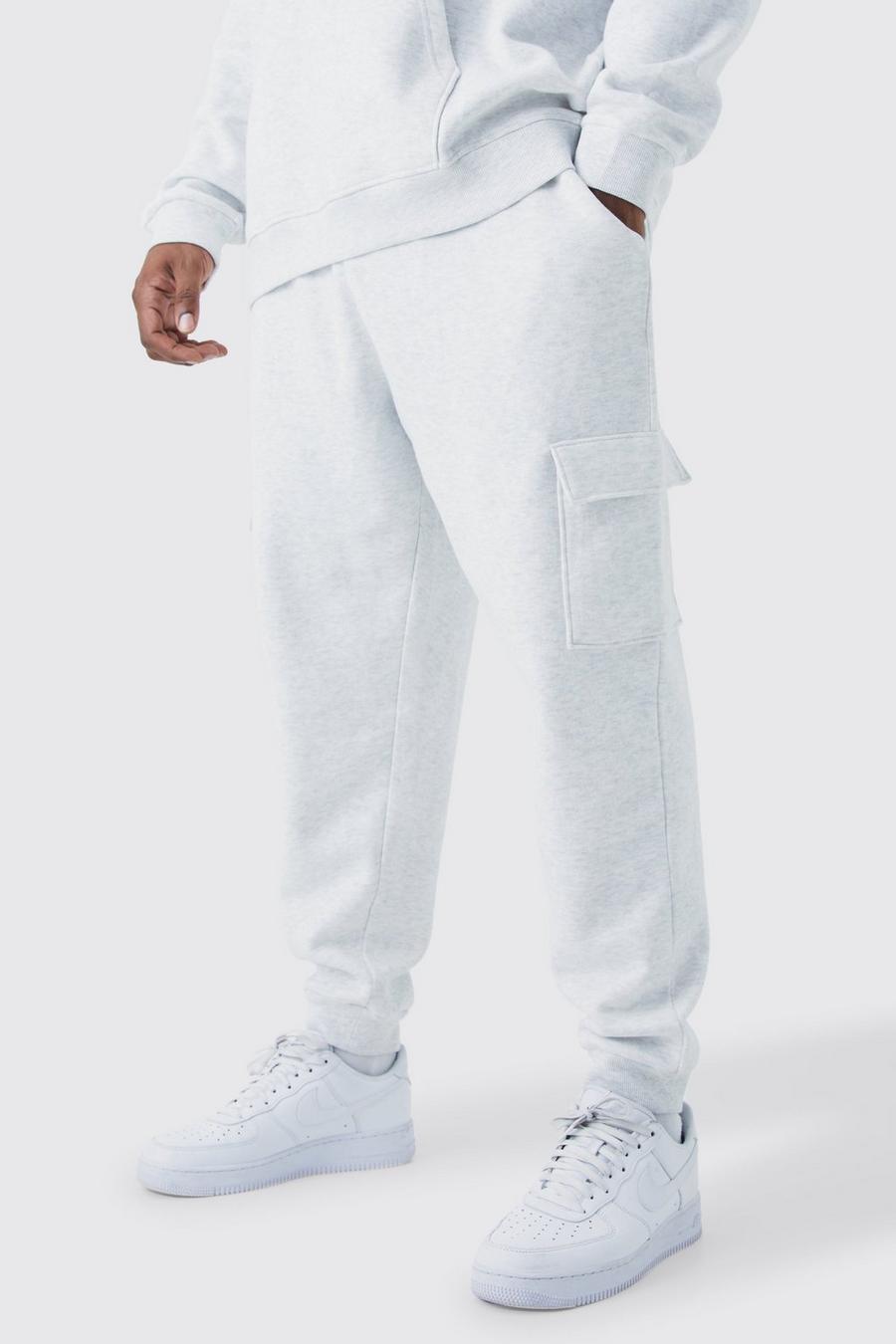 Pantaloni tuta Cargo Plus Size Core Fit, Grey marl