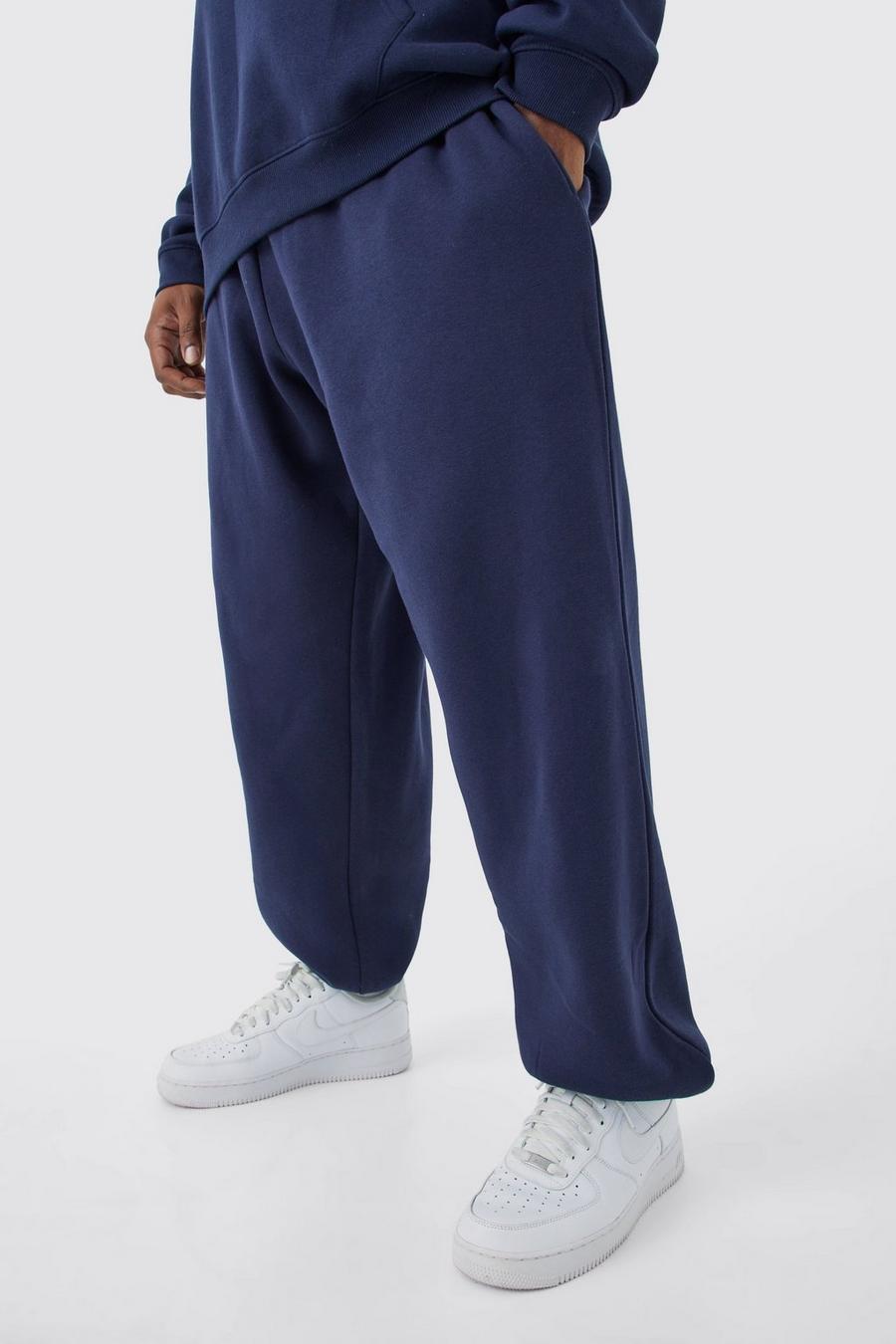 Pantaloni tuta Plus Size oversize Basic, Navy