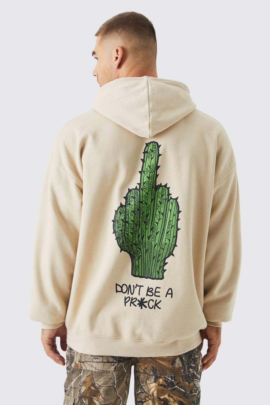 Sand Oversized Don't Be A Meme Hoodie