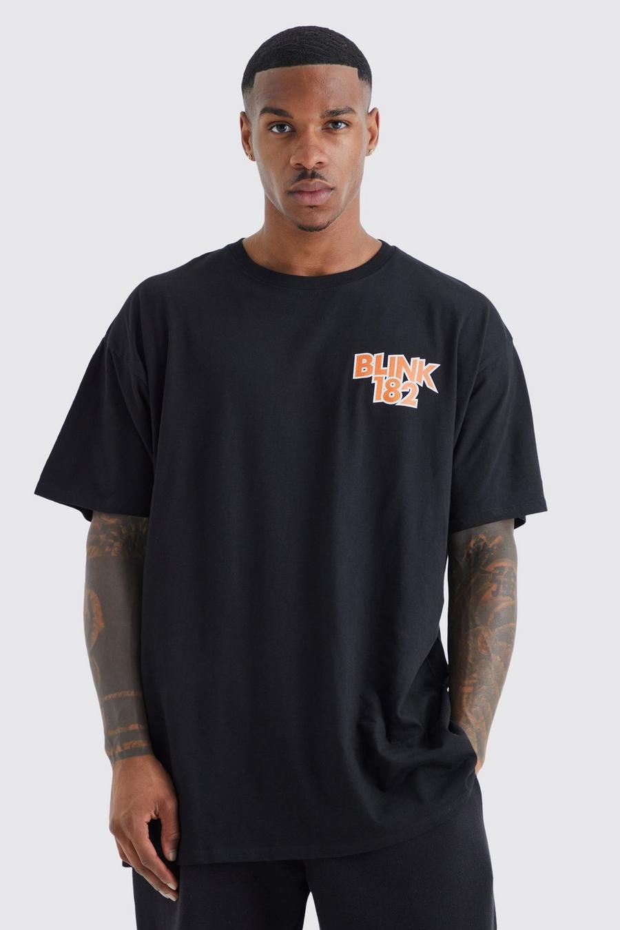 Oversize T-Shirt mit lizenziertem Blink 182 Print, Black