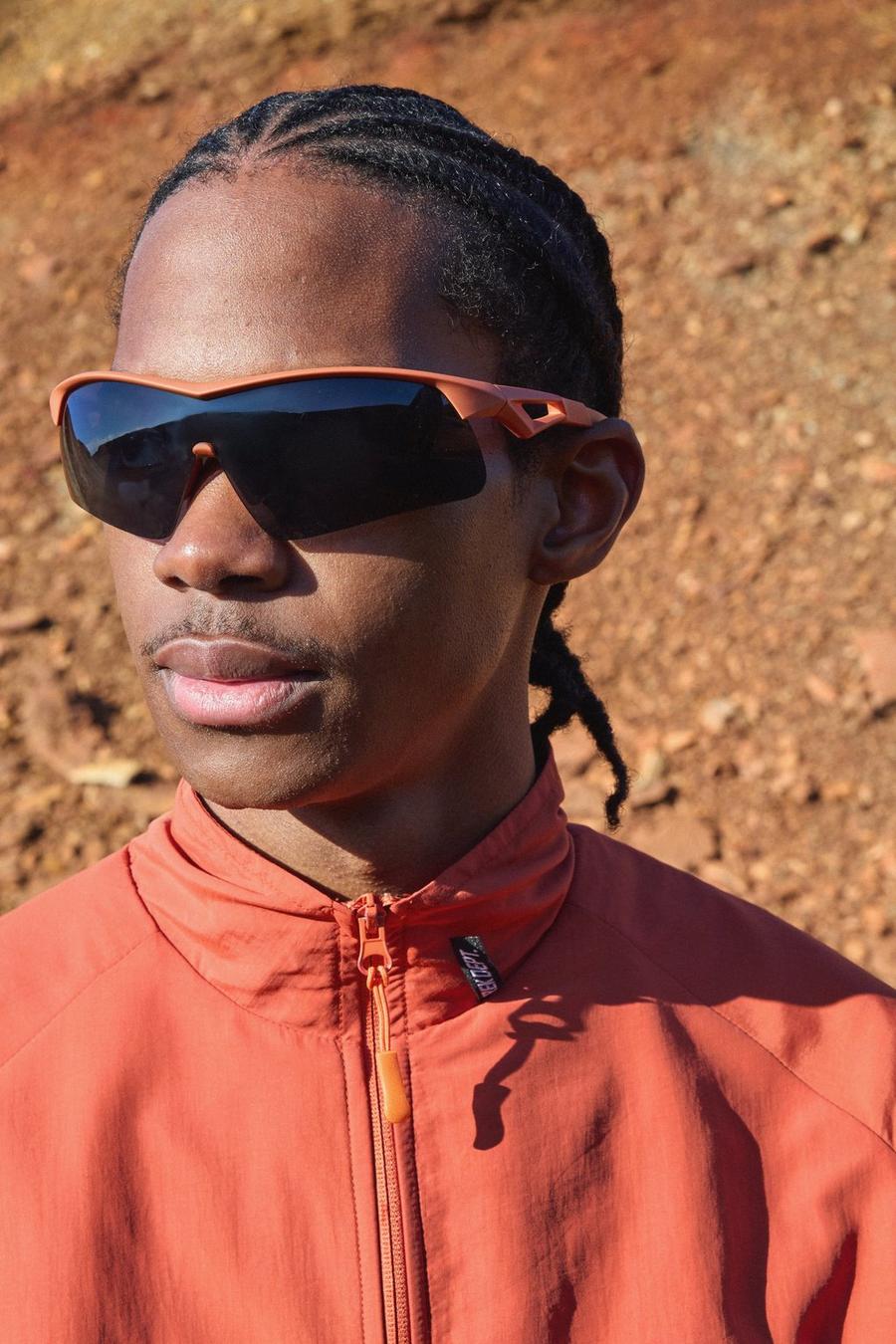 Burnt orange Active Trek Rubberised Smoke Lense Sunglasses