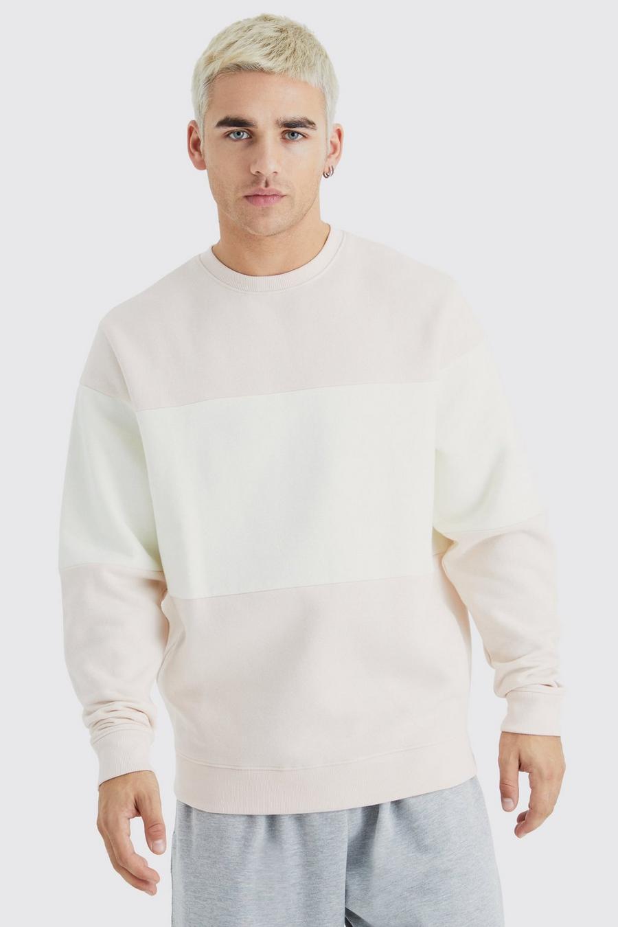 Light pink Colour Block Sweater image number 1