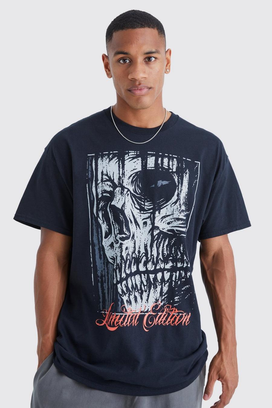 Black Oversized Limited Edition Skull T-shirt