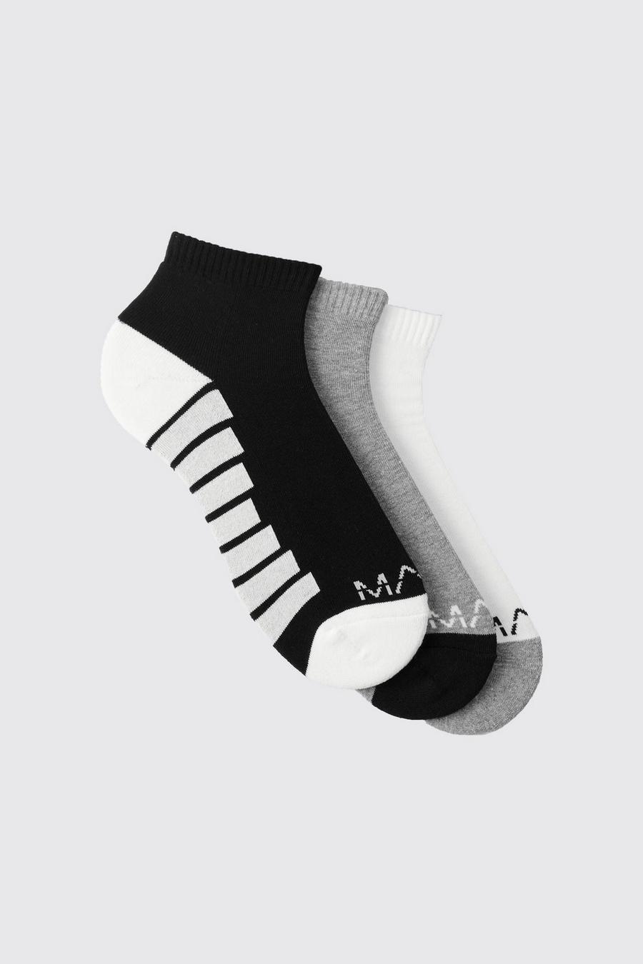 Multi 3 Pack Man Dash Activewear Ankle Socks image number 1