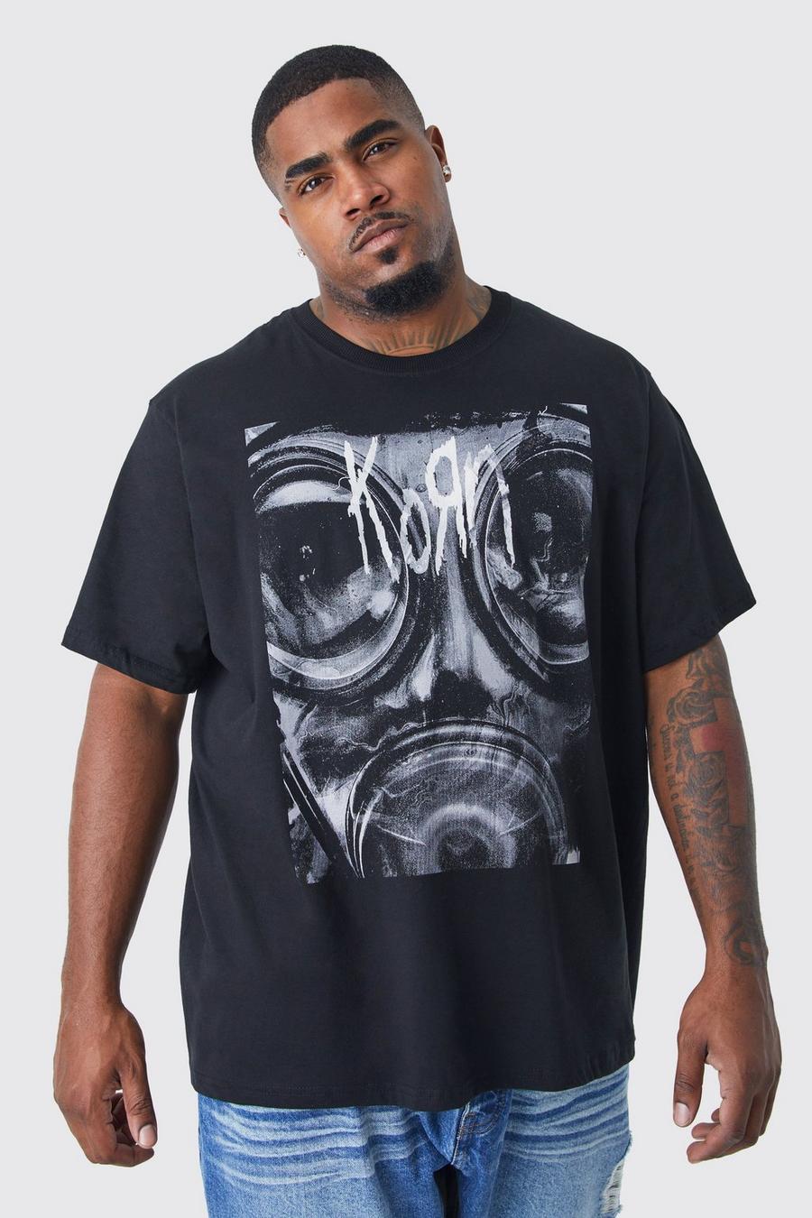 Camiseta Plus con estampado de Korn, Black