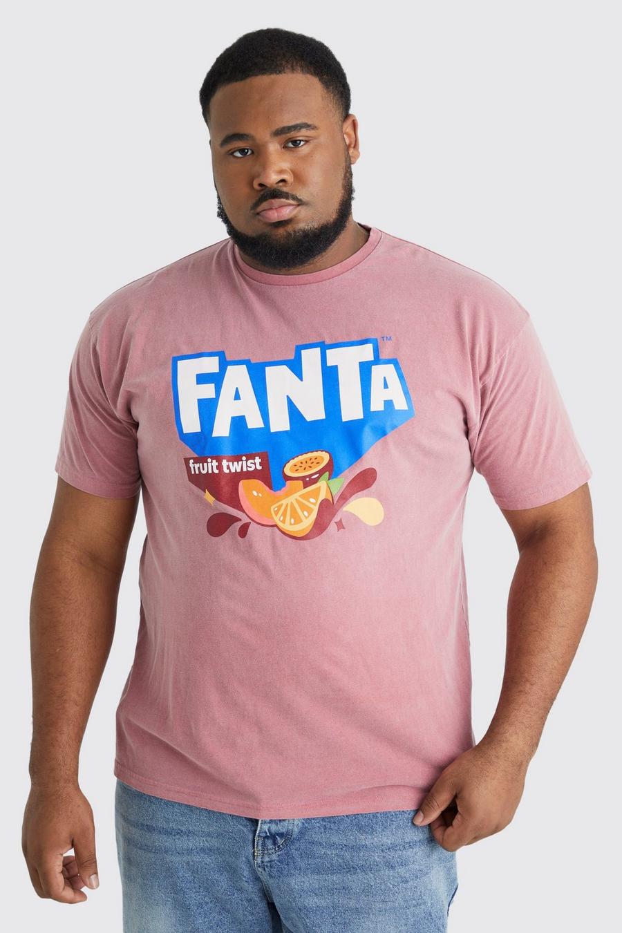 Camiseta Plus con estampado de Fanta y lavado de frutas, Red