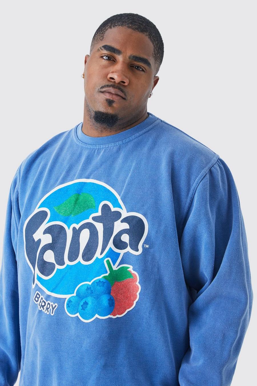 Plus Sweatshirt mit lizenziertem Fanta Berry Print, Blue