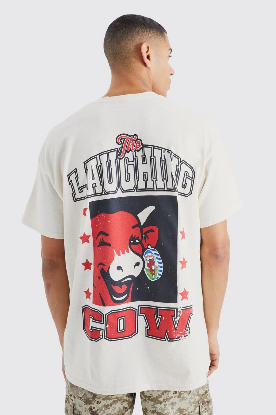 Oversize T-Shirt mit lizenziertem Laughing Cow Print, Ecru image number 1