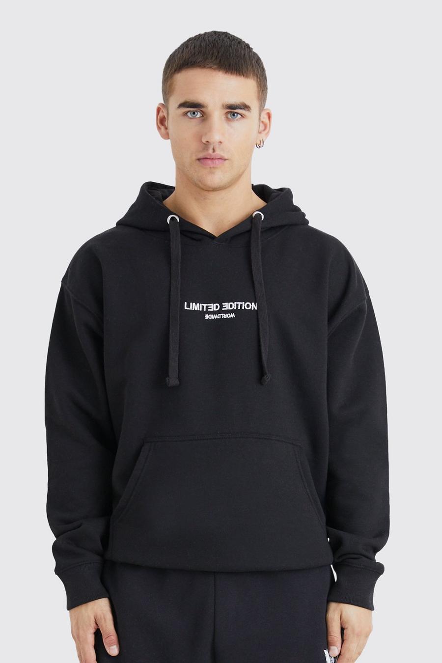 Black Limited Oversize hoodie i tjockt tyg