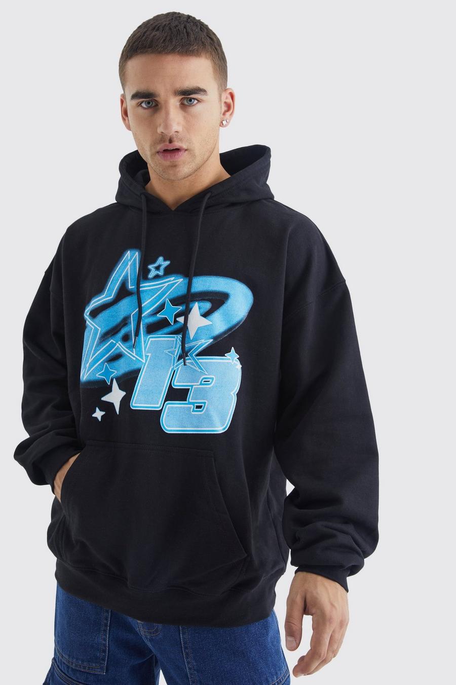 Black Oversized Limited Edition Graphic Hoodie