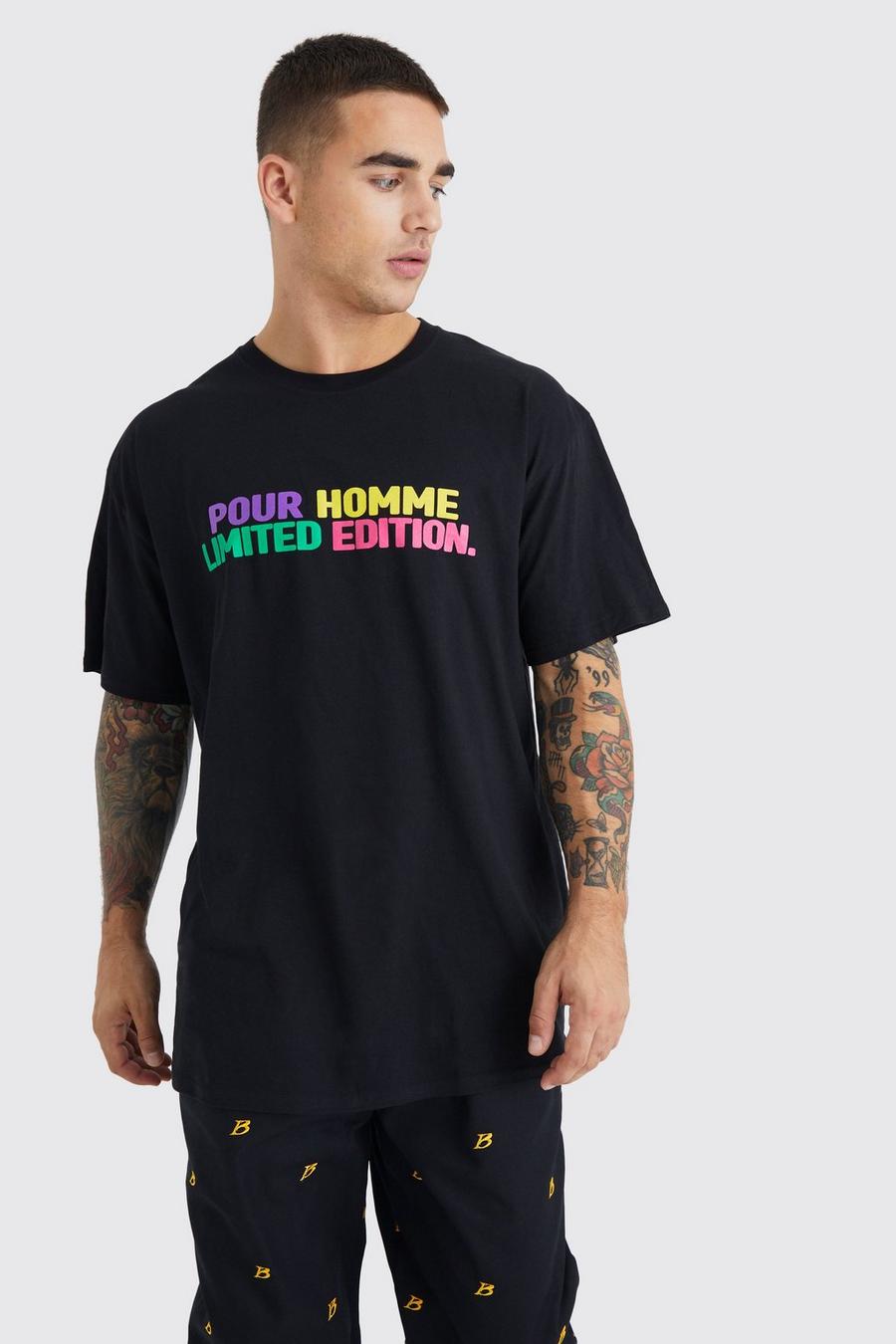 Oversize T-Shirt mit Print, Black