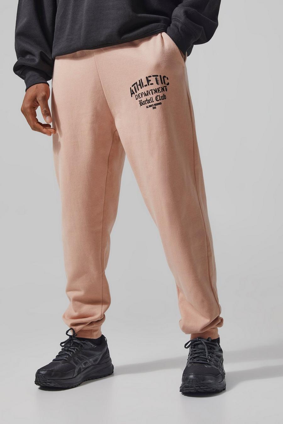 Pantalón deportivo MAN Active con estampado Athletic Club, Dusky pink
