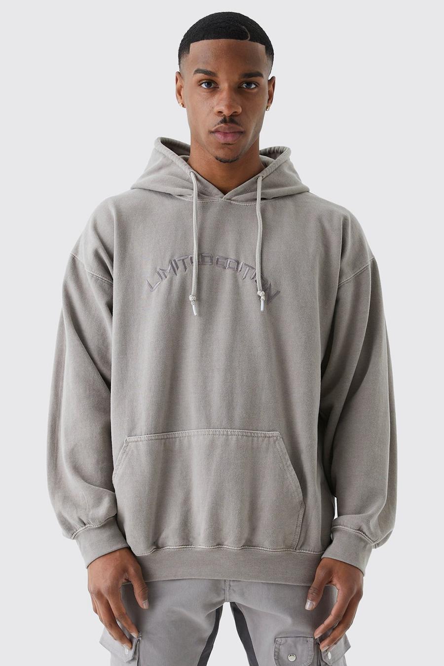 Taupe Oversized Washed Hoodie