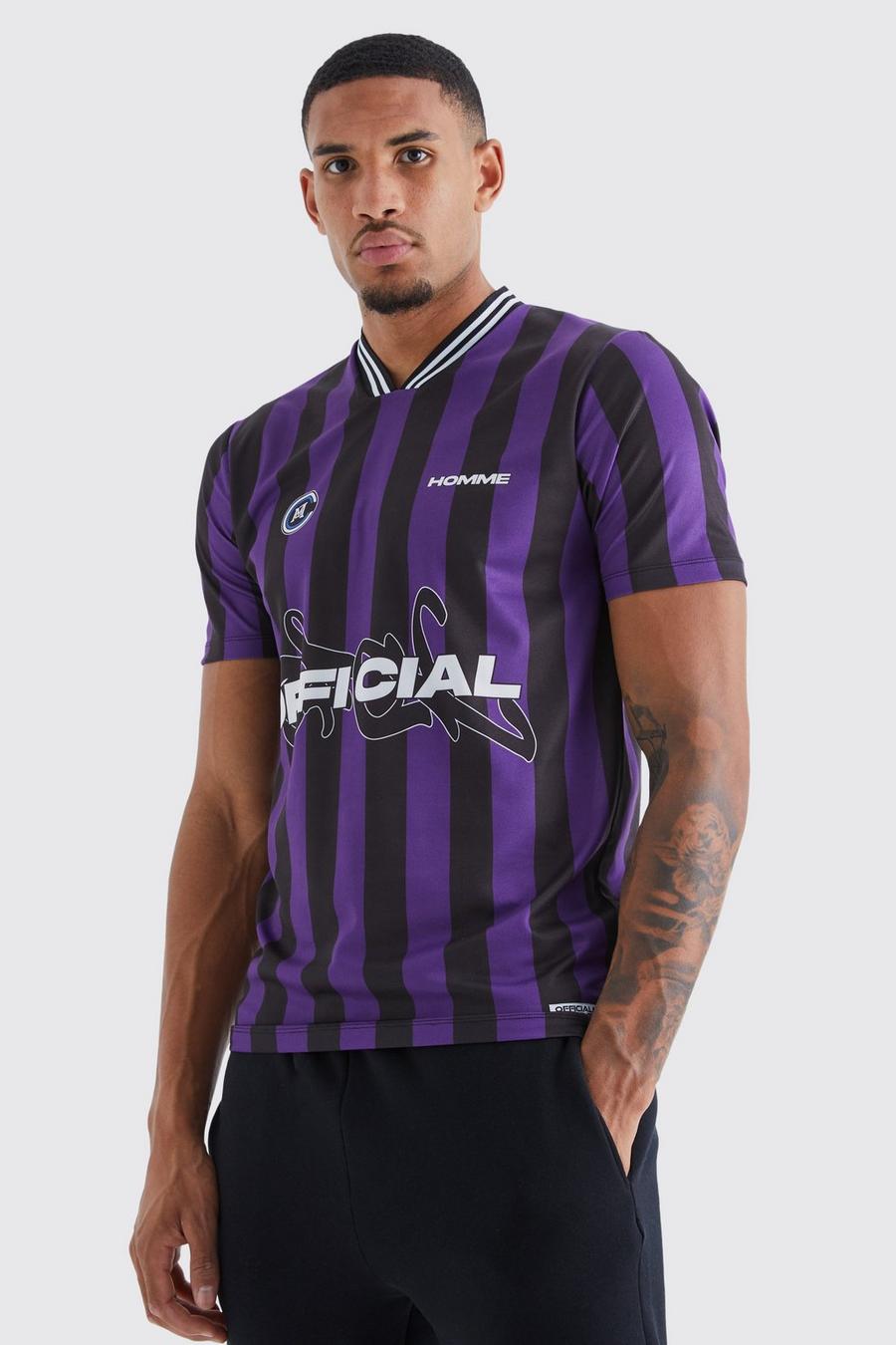 Purple Tall Stripe Official Football Shirt image number 1