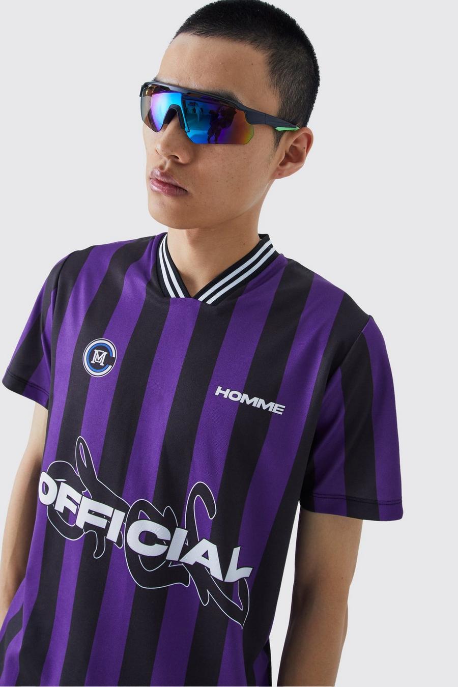 Camiseta Official de fútbol con rayas, Purple