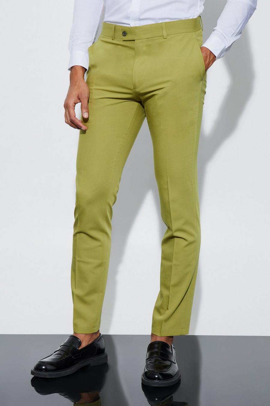 Lime Skinny Fit Suit Trousers