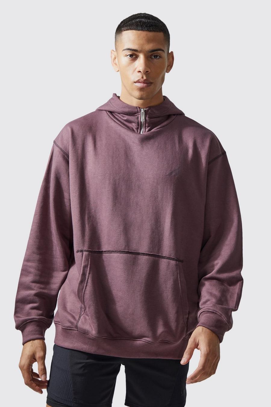 Active Oversize Hoodie, Dusty red image number 1