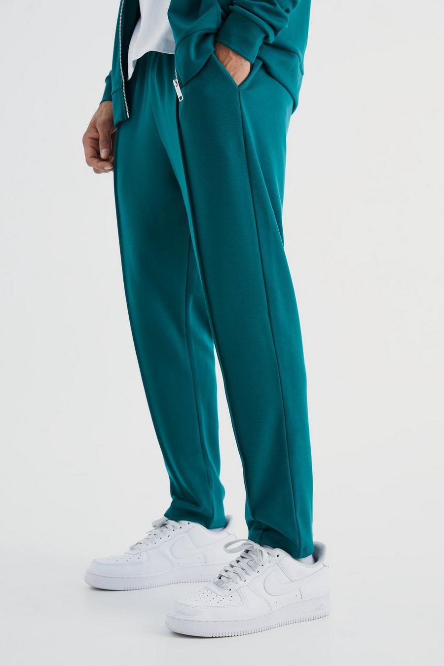 Pantalón deportivo ajustado ajustado con cintura elástica y alforza, Green