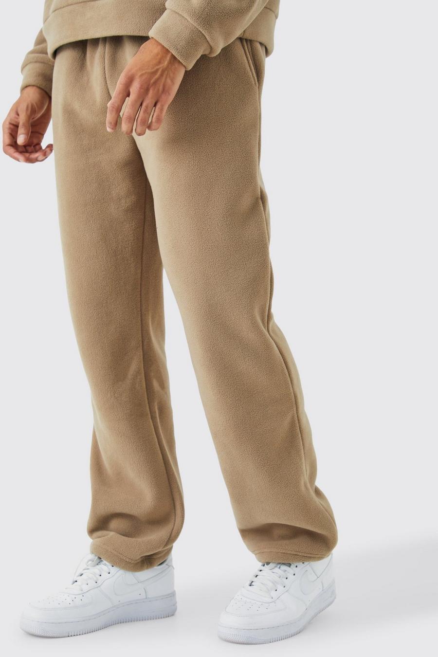 Taupe Relaxed Bonded Microfleece Jogger image number 1