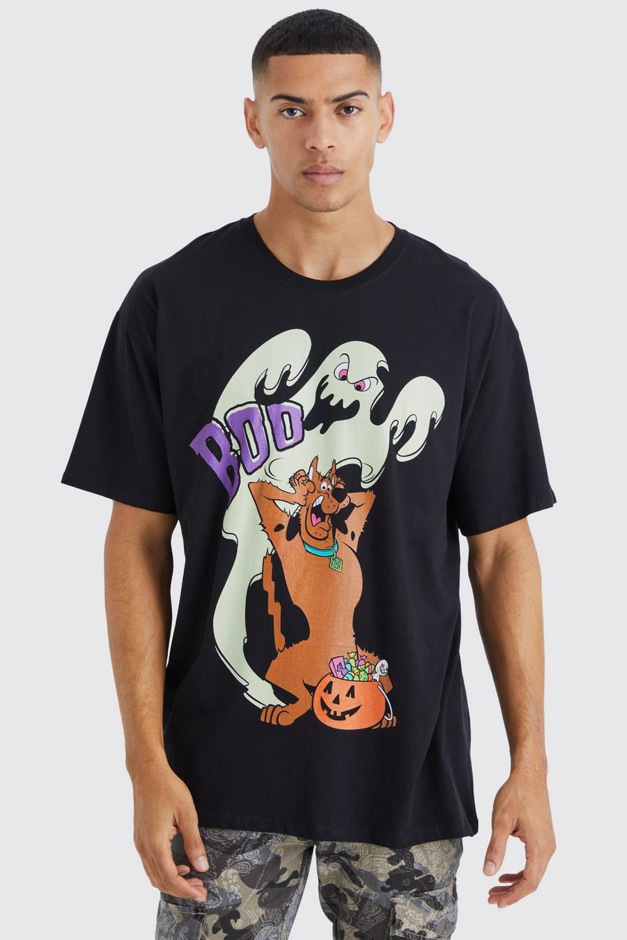 Black Oversized Scooby Doo License T-shirt image number 1