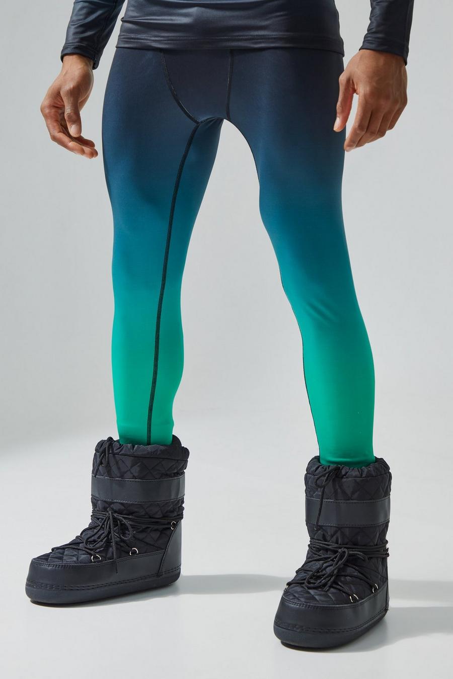 Green Pants have an elasticized drawstring waist and elastic leg openings