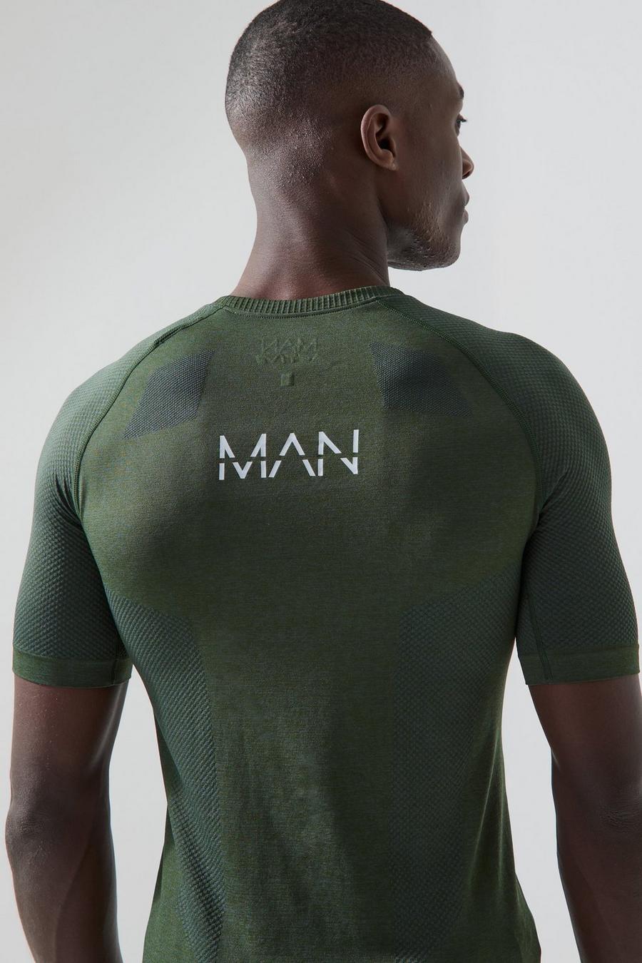 Khaki MAN Active Sömlös t-shirt