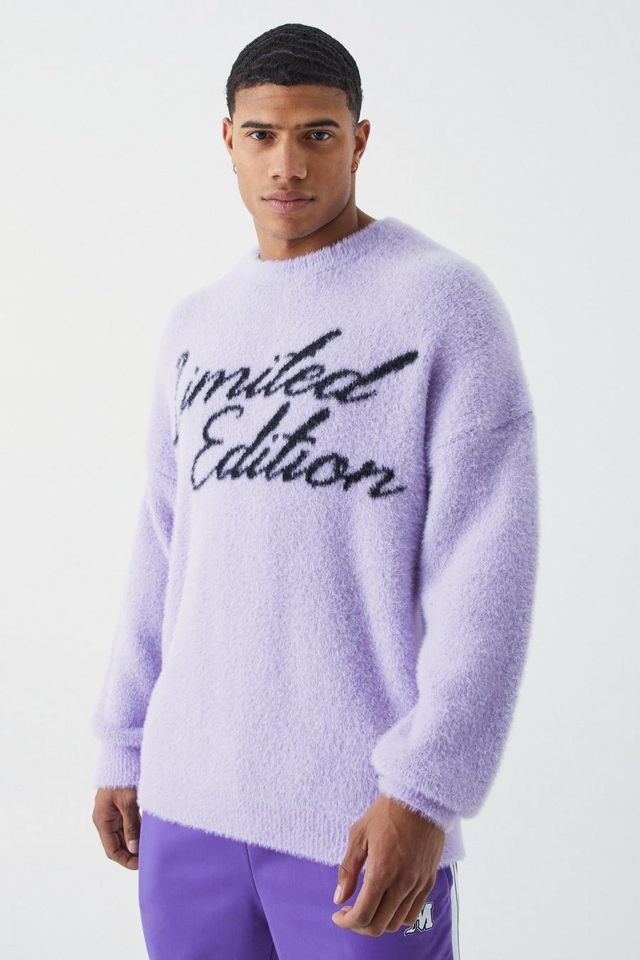 Flauschiger Oversize Limited Edition Strickpullover, Lilac