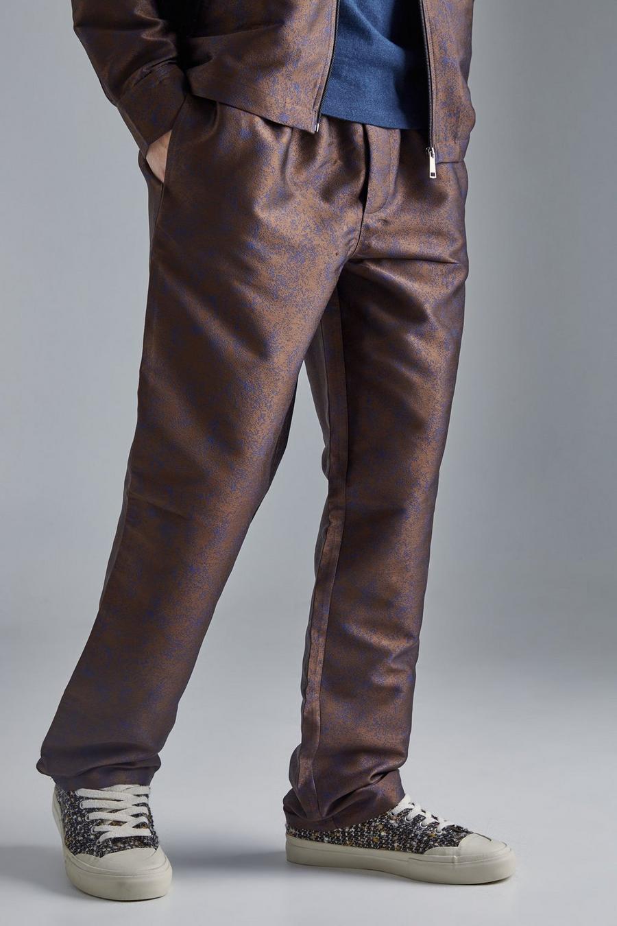 Brown Marl Fabric Interest Straight Trouser image number 1
