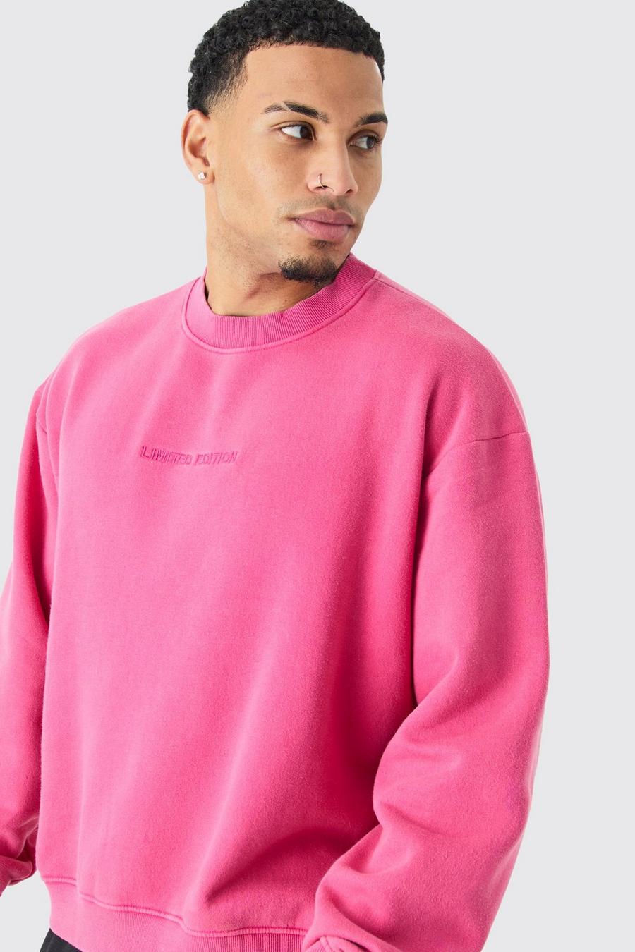 Pink Oversized Limited Boxy Washed Sweatshirt