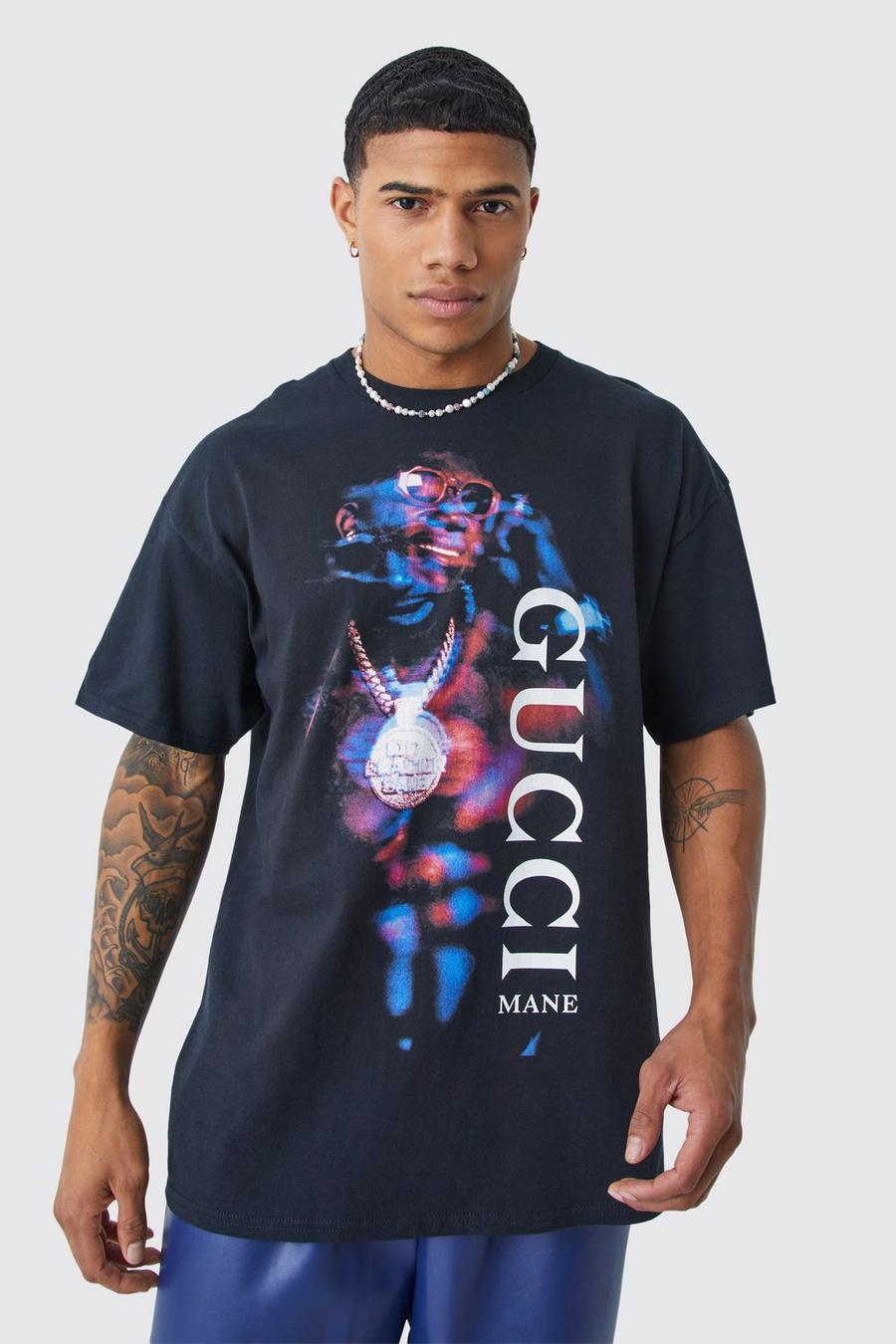 Oversize T-Shirt mit lizenziertem Gucci Mane Print, Black