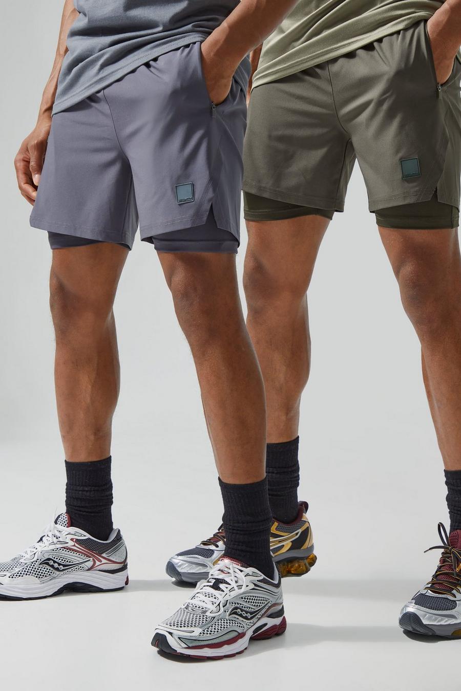 Multi Man Active Performance 5inch 2-in-1 Shorts 2 Pack