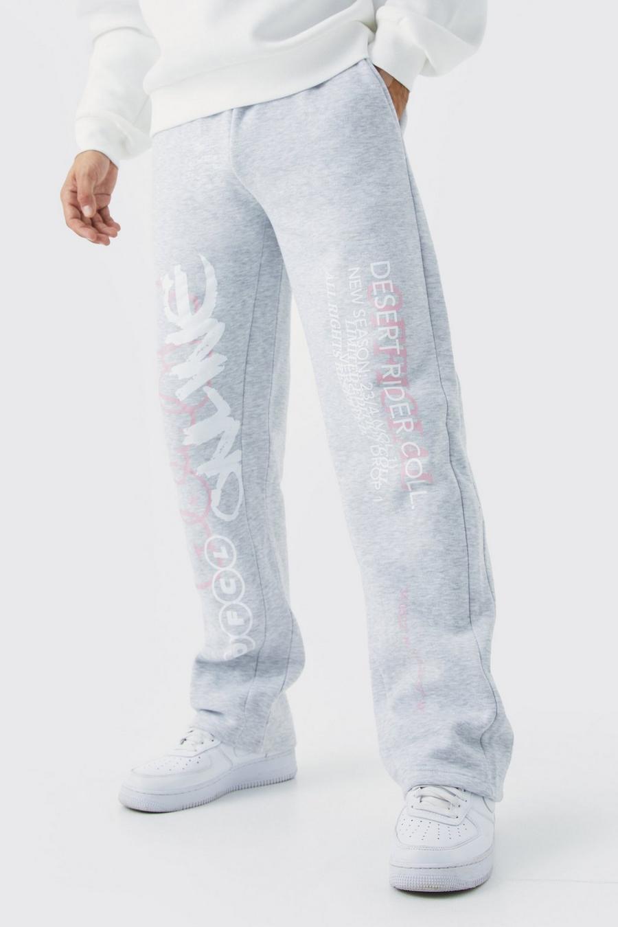 Pantaloni tuta Regular Fit con stampa e inserti, Ash grey image number 1