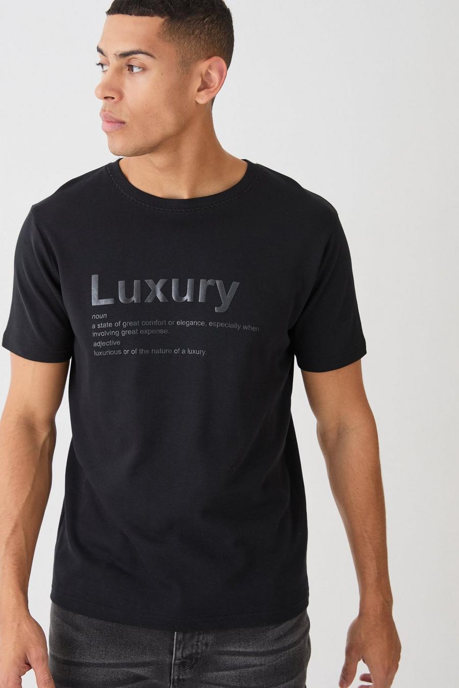 Black Slim Elegance Gloss Print T-shirt